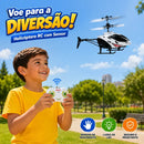 Helicóptero Drone Controle Bateria Recarregável Voa Verdade