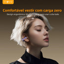 Fone de Ouvido Basike Bluetooth Clip-Ear Sem Fio com Microfone e Estojo de Carregamento Violeta