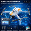 Drone LF669 Max Popsy GPS 4K com Câmera Dupla Ajustável e Evita Obstáculos 360°
